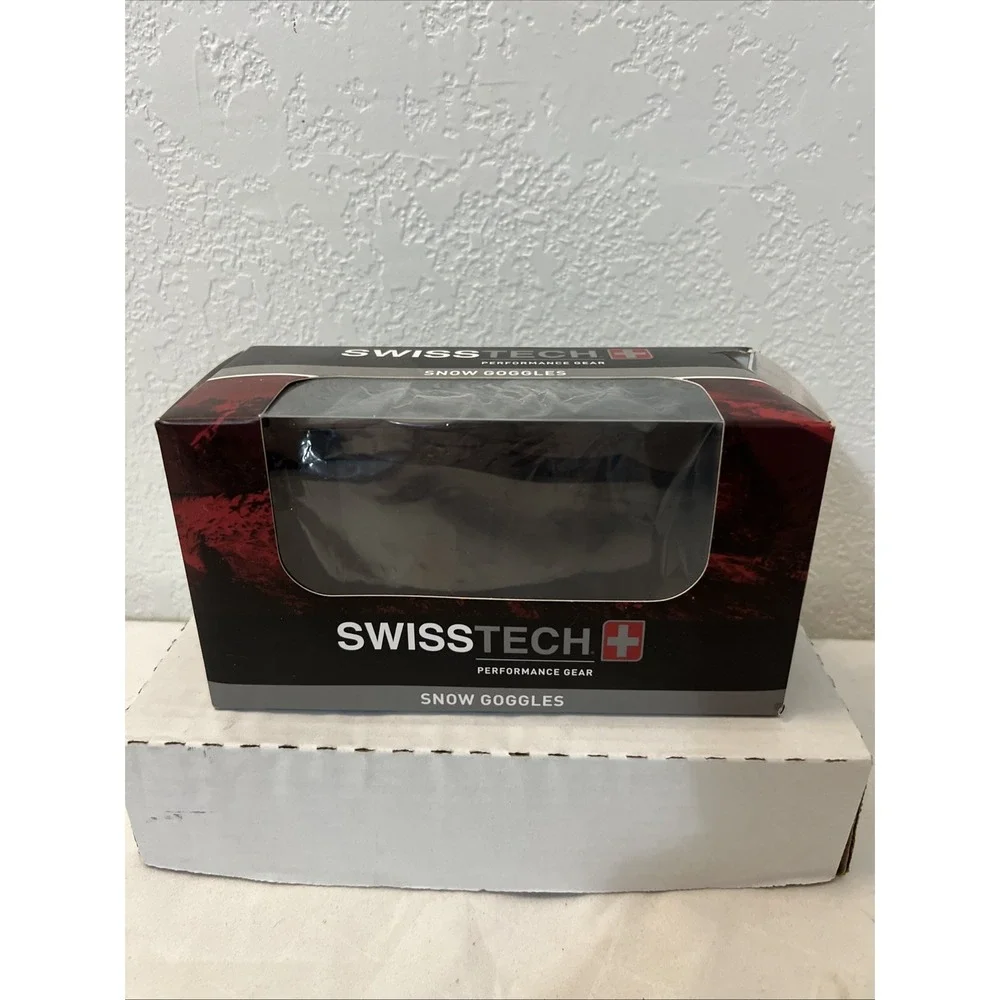 Snow Goggles Black Swiss Tech Performance Gear Dual‎ Lenses Anti-Fog Coating
